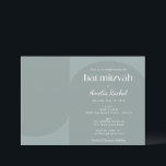 Modern Geometric Arch Dusty Teal Bat Mitzvah Invitation<br><div class="desc">Modern Minimalist Geometric Dusty Teal Bat Mitzvah Invitation</div>