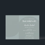 Modern Geometric Arch Dusty Teal Bat Mitzvah Invitation<br><div class="desc">Modern Minimalist Geometric Dusty Teal Bat Mitzvah Invitation</div>