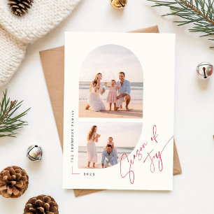 Modern Geometric Arch Photo Christmas Holiday Card