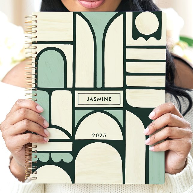  Modern Geometric Arches 2025 Custom Name Planner (Creator Uploaded)