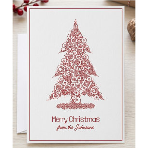 Modern Geometric Architectural Christmas Tree Holiday Card