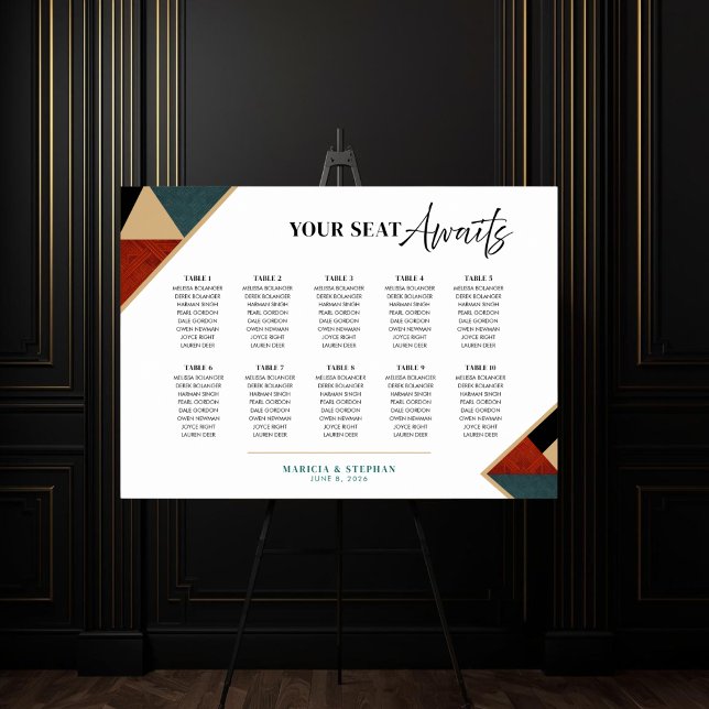 Modern Geometric Art Deco Wedding Seating Chart  (Creator Uploaded)