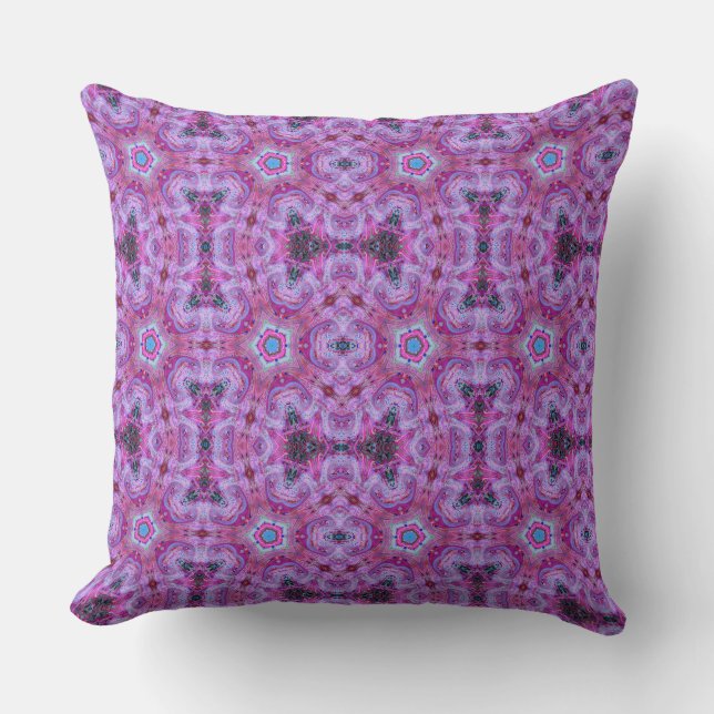 Modern Geometric Art Fuchsia Pink Throw Pillow (Front)