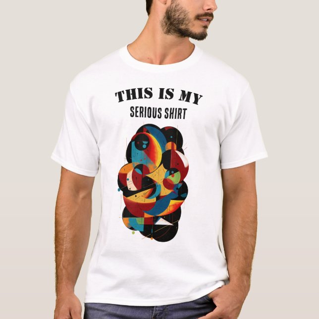 Modern Geometric Art – Playful Abstract with Wit T-Shirt (Front)