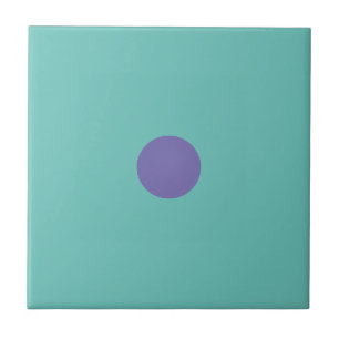 Modern Geometric Art Purple Violet Dot Turquoise Ceramic Tile