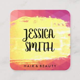 Modern Geometric Artistic Brushed Square Business Card