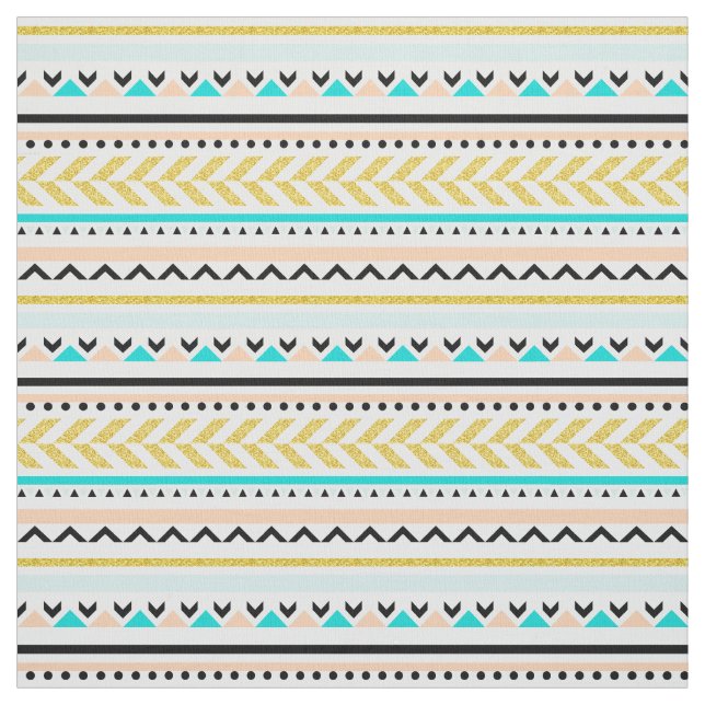 Modern Geometric Aztec Tribal Inspired Pattern Fabric (Swatch)