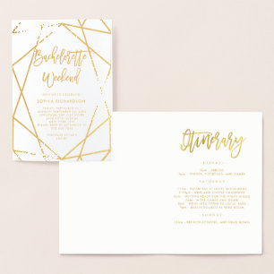Modern Geometric Bachelorette Weekend Foil Card