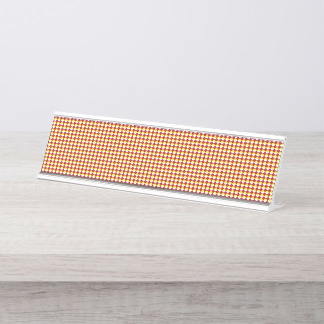 Modern Geometric Back to School Pattern Desk Name Plate (Front)