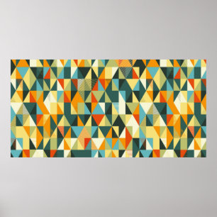Modern Geometric background. Abstract flat pattern Poster