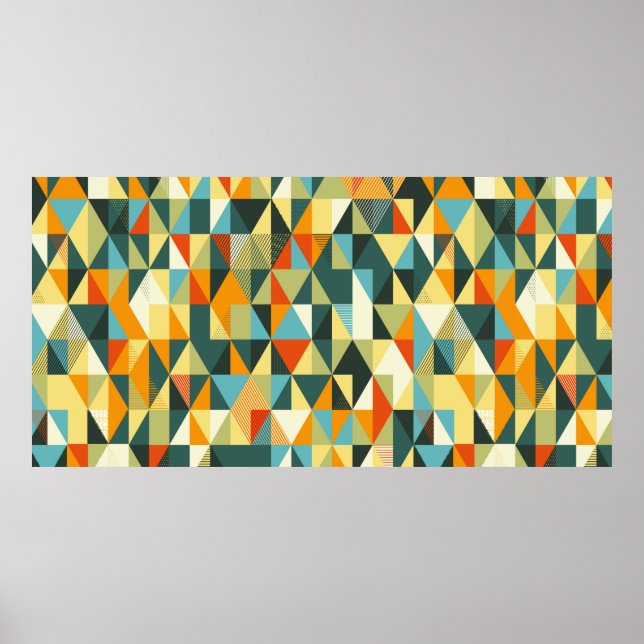 Modern Geometric background. Abstract flat pattern Poster (Front)