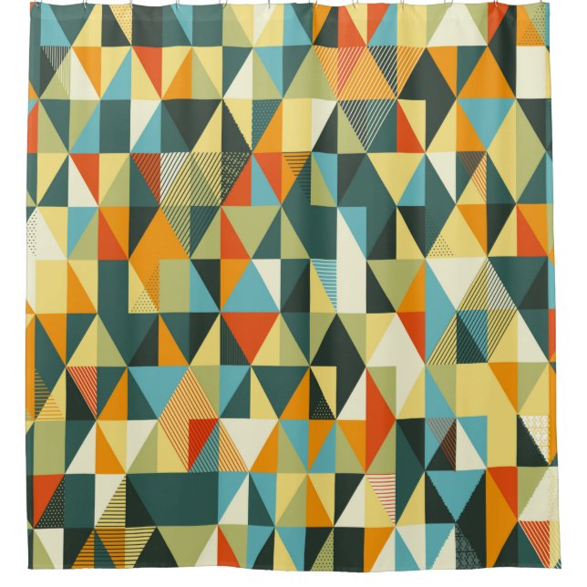 Modern Geometric background. Abstract flat pattern Shower Curtain (Front)
