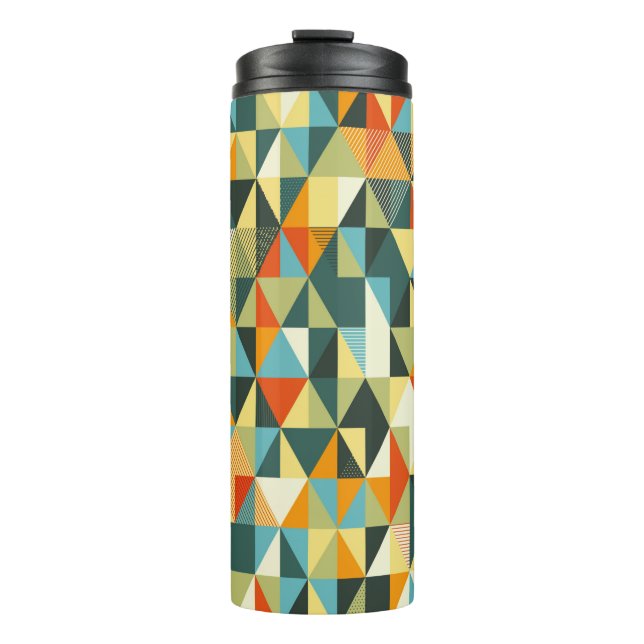 Modern Geometric background. Abstract flat pattern Thermal Tumbler (Front)