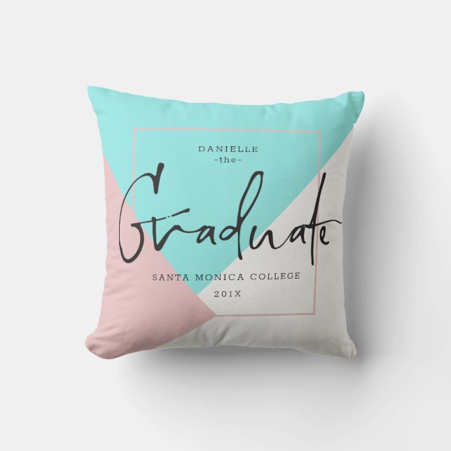 Modern geometric background Graduate Typography 2 Cushion (Front)