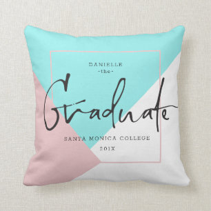 Modern geometric background Graduate Typography 2 Cushion