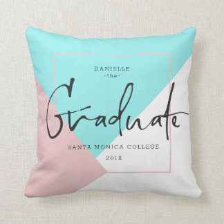 Modern geometric background Graduate Typography 2 Cushion
