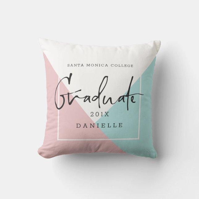 Modern geometric background Graduate Typography Cushion (Front)