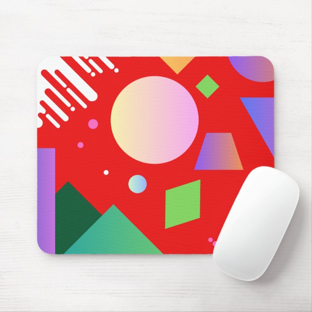 Modern geometric background in gradient colours Re Mouse Pad (With Mouse)