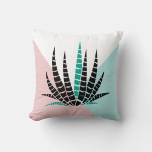 Modern geometric background stylised aloe vera cushion