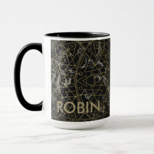 Modern Geometric Black and Gold Mandala Mug