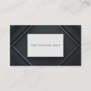 Modern Geometric Black and Silver Professional Business Card