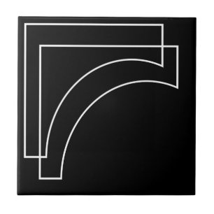 Modern Geometric Black And White Ceramic Tile