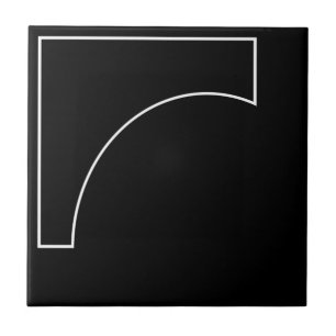 Modern Geometric Black And White Ceramic Tile