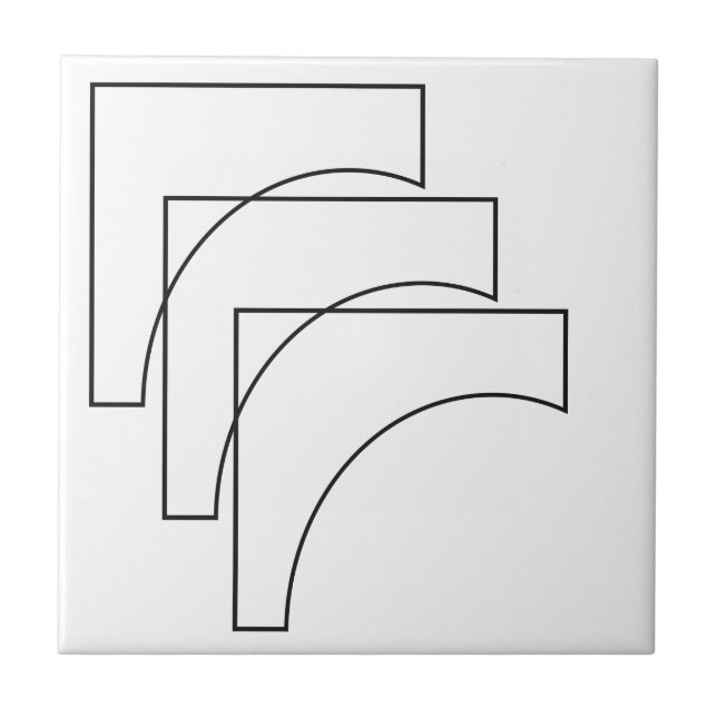 Modern Geometric Black And White Pattern Ceramic Tile (Front)