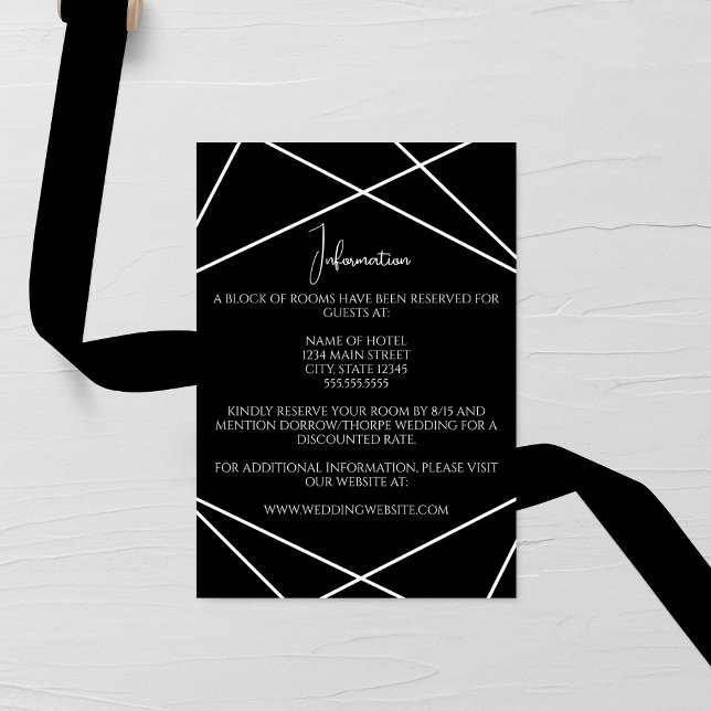 Modern Geometric Black and White Wedding Enclosure Card (Creator Uploaded)