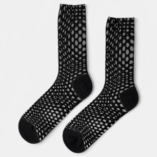 Modern Geometric Black Dot Pattern Socks