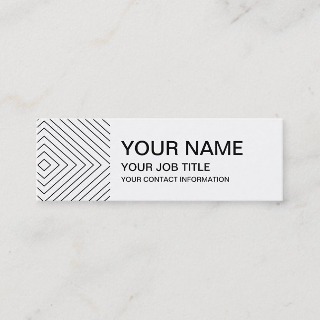 Modern Geometric Black Squares Pattern on White Co Mini Business Card (Front)