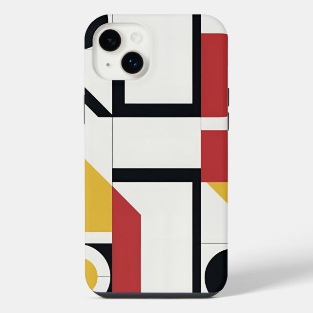 Modern Geometric Blocks Bold iPhone Case (Back)