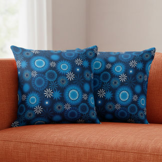 Modern Geometric Blue Cushion
