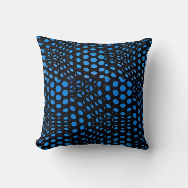 Modern Geometric Blue Dot Pattern  Cushion (Front)