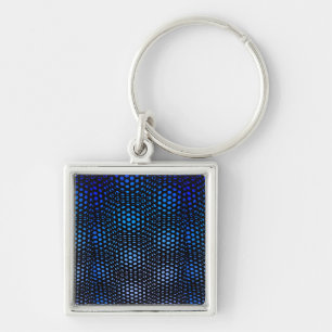 Modern Geometric Blue Dot Pattern  Key Ring