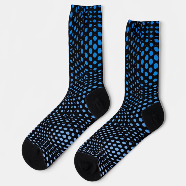 Modern Geometric Blue Dot Pattern Socks (Left)