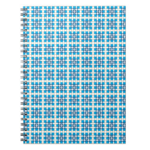 Modern geometric blue SEA squares pattern Notebook