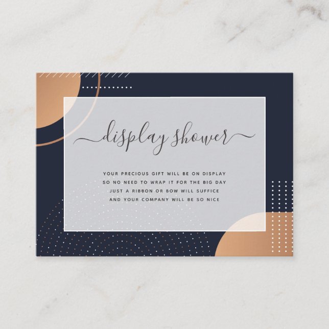 Modern Geometric Bridal Shower Enclosure Card (Front)