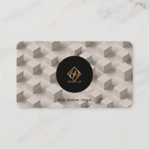 Modern Geometric Calling Card with Custom Logo&QR