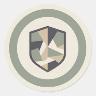 Modern Geometric Camo Military Party Classic Round Sticker