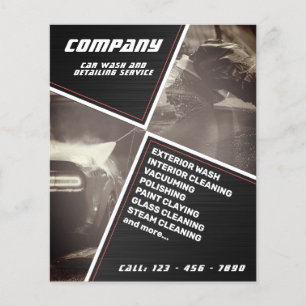 Modern geometric car wash and detail flyer