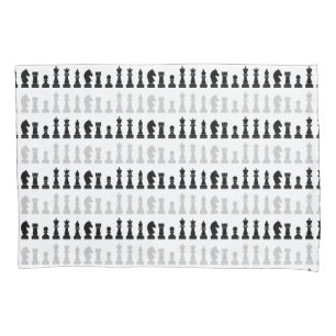 Modern Geometric Chess Piece Game Pattern  Pillowcase