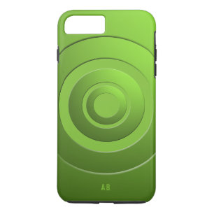 Modern Geometric Circles Lime Green any Initials iPhone 8 Plus/7 Plus Case