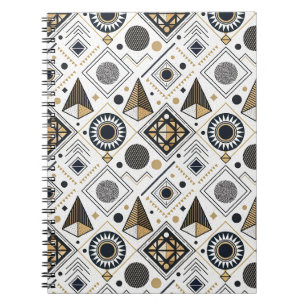 Modern Geometric Circles & Triangles Pattern Art Notebook