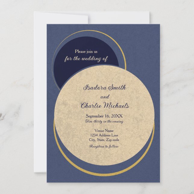 Modern Geometric Circles - Wedding  Invitation (Front)