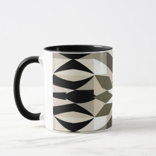 Modern Geometric Coffee Mug   Neutral Earth Tone A