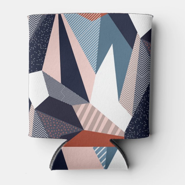 Modern geometric collage, seamless pattern. can cooler (Front)