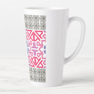 Modern Geometric colorful Boho Pattern Latte Mug