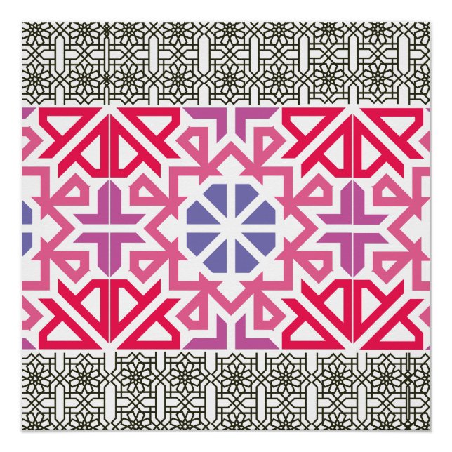 Modern Geometric colorful Boho Pattern Poster (Front)