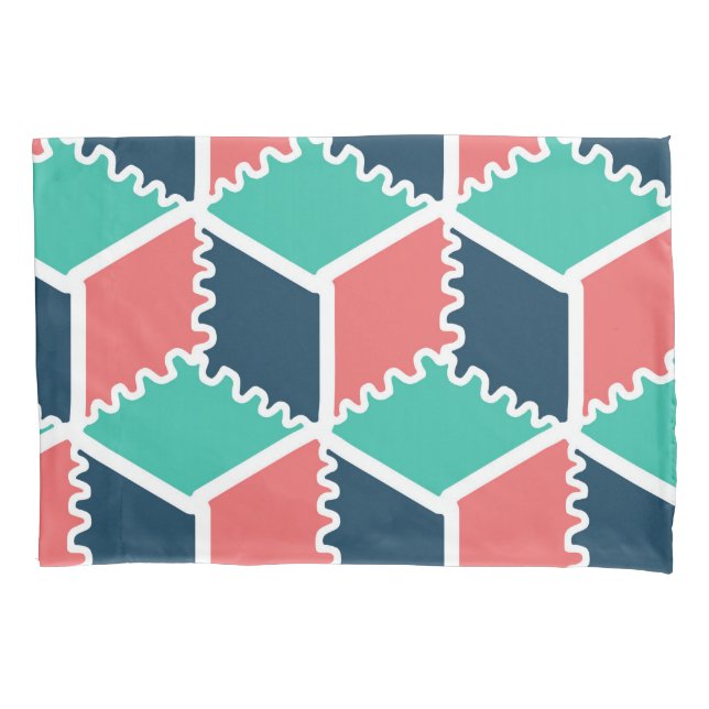 Modern Geometric Colour Cube Pillow Case – Stylish (Front)